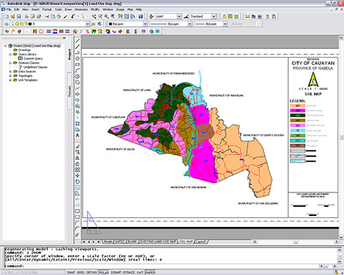 Cauayan City's digital soil map drawn using Amellar GIS customized tools and utilities.