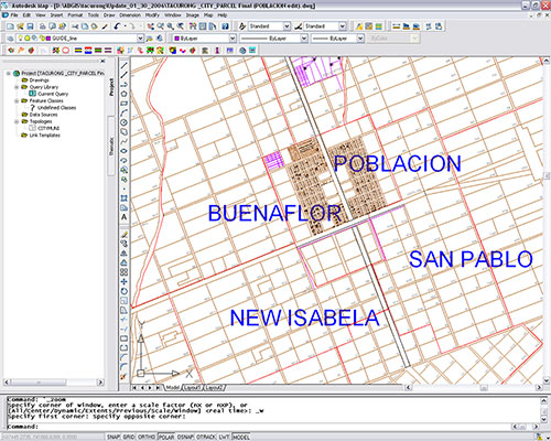 Tacurong City's poblacion area with all the digital parcels generated from the easy-to-use tool for parcel mapping provided by Amellar GIS.